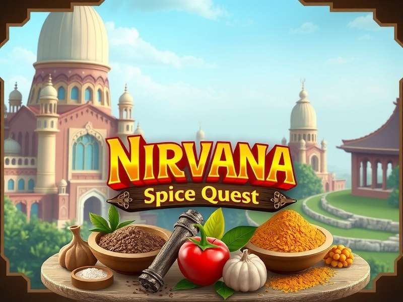 Nirvana Spice Quest game banner showing various Indian landscapes and spices